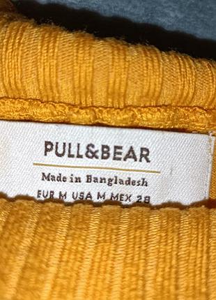 Женский горчичный гольф в рубчик pull &amp; bear. 3