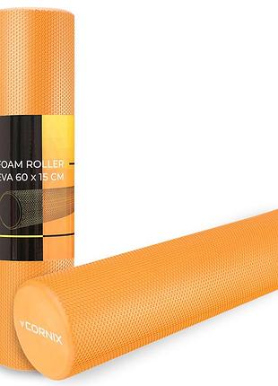 Массажный ролик cornix eva+ 60 x 15 см (валик, роллер) xr-0307 orange, для массажа мышц и восстановления, для дома и спортзала