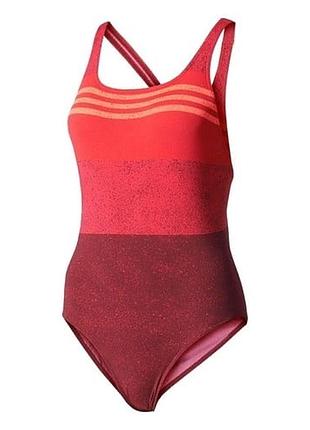 Жіночий купальник adidas essence з 3 смужками – бордовий