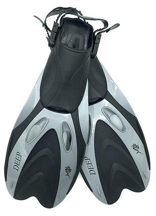 Ласты с открытой пяткой newt dlv deep серые ne-66-43-46-gr, для плавания в бассейне, для тренировок на воде, для спортивной секции