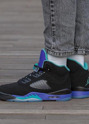 Кросівки air jordan retro 5 black purple