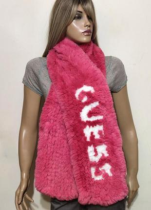 Guess hot pink faux fur хутряний шарф/0000h/