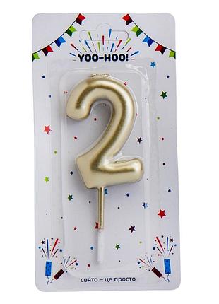 Свечи для торта "2-4", золотые, 10 см yoo-hoo!