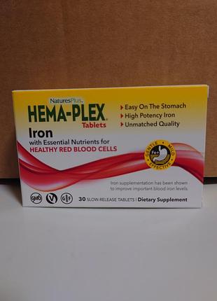 Hema-plex, залізо 30 таблеток із повільним вивільненням