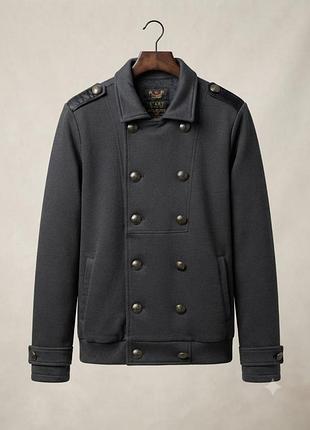 Стильная темно-серая мужская куртка / пиджак river island в милитари стиле (s)