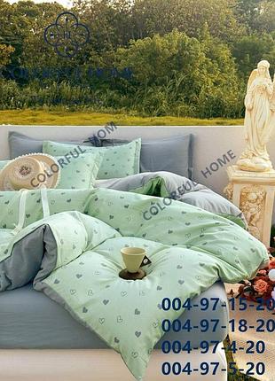 Двухспальный комплект вареного хлопка на резинке colourfull home в подарочной сумке