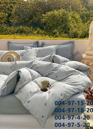 Семейный набор постельного белья colourfull home вареный хлопок в сумке