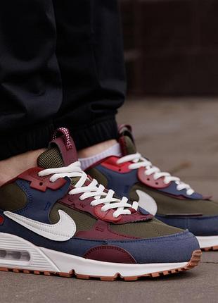 Чоловічі кросівки nike air max 90 future сині стильні кроси шкіра і замша на весну літо найк аїр макс футуре
