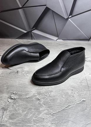 Мужские лоферы dr-1627/1/10 black flash мех