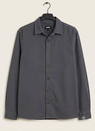 Плотная мужская рубашка / куртка-оверshirt jacamo темно-серая (4xl / 60-62)
