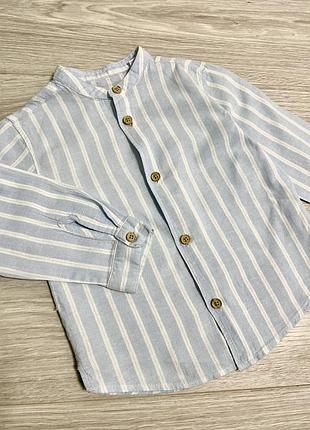 Стильна сорочка для хлопчика від zara 98 розмір комірець-стійка
