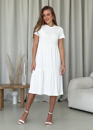 Платье со свободными бедрами в рубчик белая merlini реджо 700001589 4xl/5xl