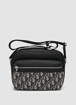 🦁 dior rider 2.0 zipped messenger bag beige and black 23 x 17 x 9 см