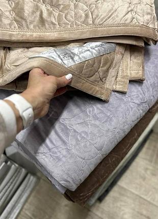 Покрывало велюр стеганые благородные оттенки 220×240