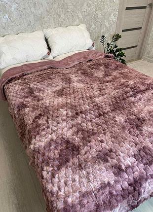 Покривало "кролик" 200×230 розкішне пухнасте покривало з ніжним блиском