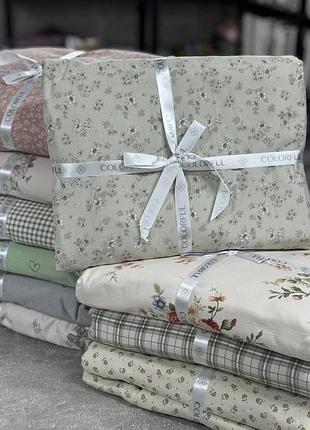 Постельное белье семейное colourfull home вареный хлопок с резинкой