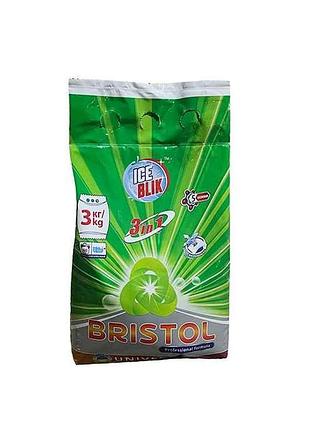 Пральний порошок 3кг bristol universal concentrate тм ice blik 7 копійок