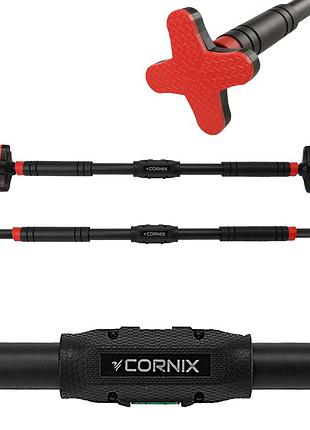Турник раздвижной cornix pro+ 90-130 см xr-0287 black/red, для силовых тренировок, для дома и спортзала, для развития силы