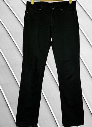 Жіночі чорні прямі джинси uniqlo w26  m l 36 38 42 44 юнікло стрейчеві чорні джинси прямого крою зріст 168 176 см uniqlo w26 44