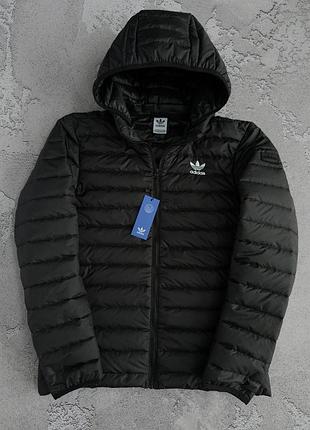 Демисезонная куртка adidas мужская, черная спортивная куртка адидас, ветровка мужская с отстегивающимся капюшоном