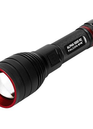 Фонарь тактический falcon eye alpha 1000 rc (1000lm) focus rechargeable type-c (fhh0122), для туризма, работы и дома, для кемпинга