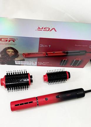 Хороший фен для волос vgr v-489, щетка фен для сушки и укладки волос с холодным режимом re-86