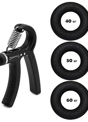 Набор кистевых эспандеров резиновое кольцо+эспандер ножницы newt power grip set2 ne-1588-60, для поддержания физической формы