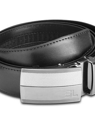 Мужской кожаный ремень semi line black (p8236-0 l) ширина 4.0 см, аккуратная прострочка по всей длине, прочный