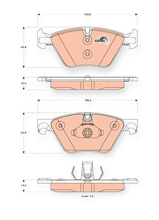 Колодки тормозные bmw 5 (f10, f11) (2009-) передние (gdb1882) (teves) trw