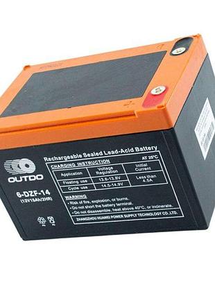 Аккумулятор 12v 15а (150x100x100) тяговый outdo 6-dzf-15