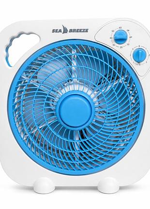Вентилятор настольный seabreeze sb-0350 white blue 25 вт, 3 скорости, с таймером | 88534