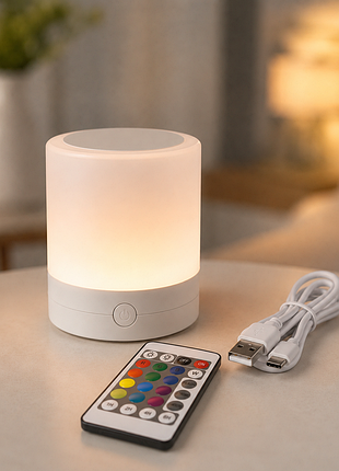 Настольная led лампа ночник mini touch lamp / портативный светильник-ночник от usb / ночник аккумуляторный rgb