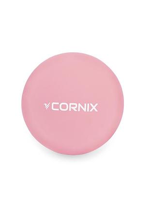 Масажний м'яч cornix lacrosse ball 6.3 см xr-0121 pink, для масажу м'язів і відновлення, для самомасажу та релаксації