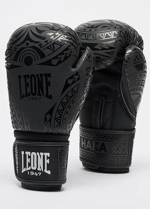 Боксерские перчатки leone gn329 haka черный 12 унций, для бокса и единоборств, для тренировок и спаррингов, для спортзала и секции