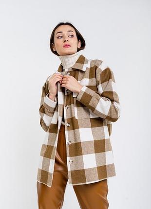 Тепла жіноча сорочка arjen, вовна, розмір l/xl, молочна клітинка
