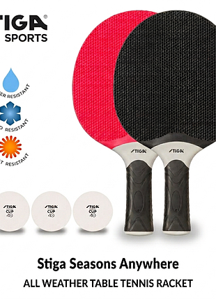 Набор для настольного тенниса stiga seasons anywhere 2 bats 3 balls (1210-0122-01-2), для любительской игры, для спортивного клуба