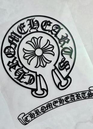 Термонаклейка чорна принт chrome hearts