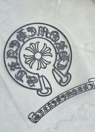 Термонаклейка чорна принт chrome hearts 3
