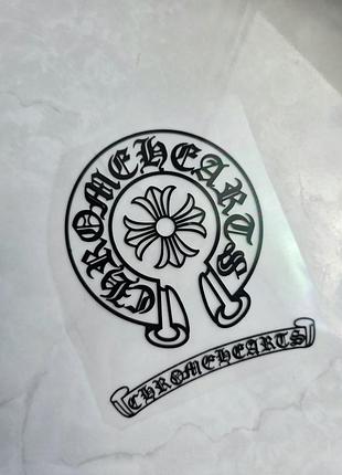 Термонаклейка чорна принт chrome hearts 2