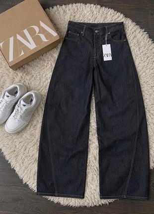 Джинси low rise relaxed leg full zara