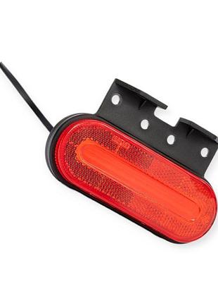 Фонарь маркерный овальный красный 125х50мм с кронштейном ft-070 c, k led fristom