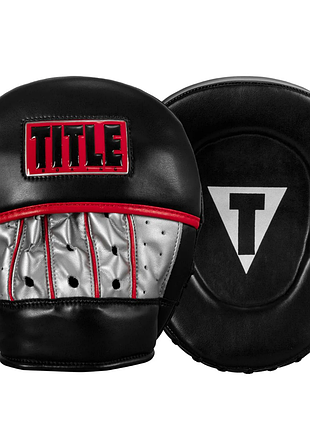 Лапи боксерські title boxing valiant punch mitts - чорний/сріблястий, для розвитку швидкості й точності, для тренувань із тренером