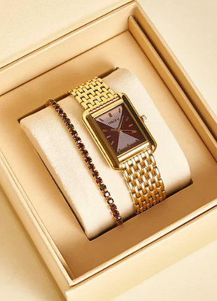 Наручний годинник "olivia gold burgundy" burker watches