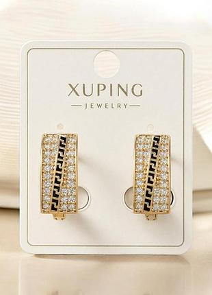 Сережки xuping позолота хр висота 1,9 см. ширина 0,8 см.