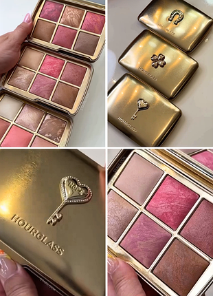 Палетка бронзер + румяна + хайлайтер + пудра hourglass palette 2026 wish, hope, luck