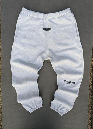 Спортивные штаны джоггеры fear of god fog essentials светло-серые m s оригинал washed выстиранные винтежные streetwear y2k