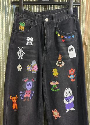Кастомные джинсы undertale (pixel art) 2
