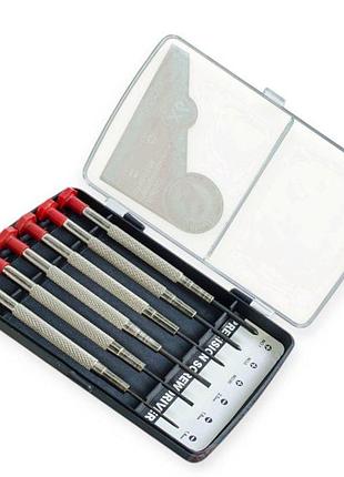 Набор отверток точных 6 шт crv (футляр) intertool