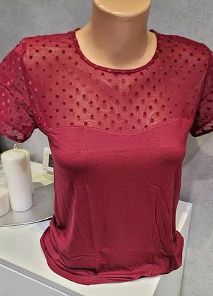 Футболка з мереживом горох 3xl