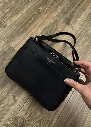 Сумка dior key з чорної шкіри